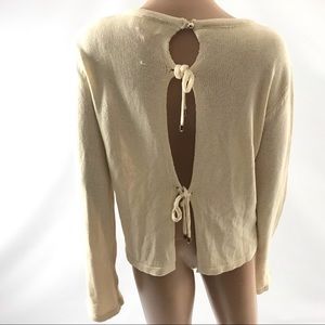 Zya Women’s Knit Open Back Sweater Size 2 Beige